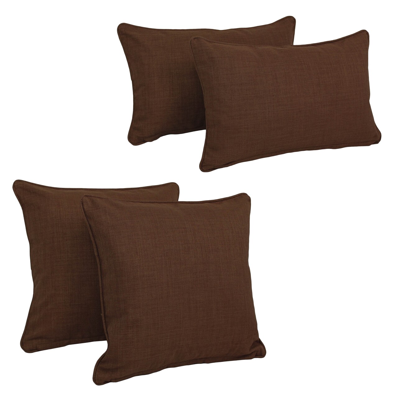 Blazing Needles Indoor/Outdoor Spun Polyester Throw Pillows (Set of 4) - Cocoa